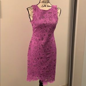 Bright pink laser cut dress